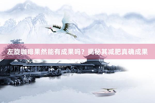 左旋咖啡果然能有成果吗?揭秘其减肥真确成果